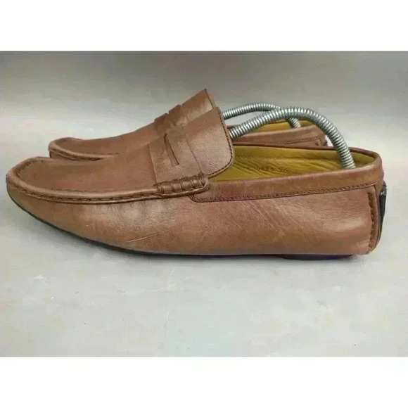 Magnanni Driving Moc Leather Loafers Shoes Tan Brown Mens 9.5 Comfy - Picture 4 of 11